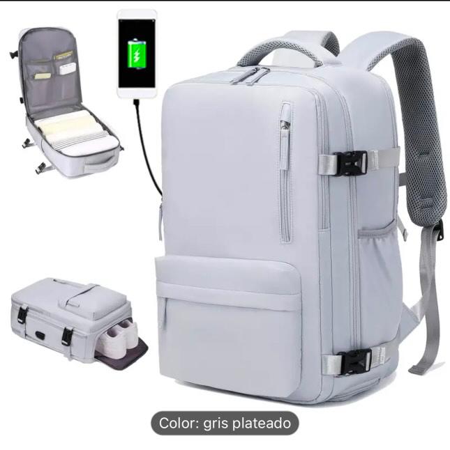 Mochila portátil de gran capacidad multicapa, mochila de color sólido, mochila de viaje de ocio perfecta