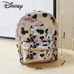 Mochila de dibujos animados- Disney Mickey Mouse para niña, bolso escolar de lona de minnie de gran capacidad