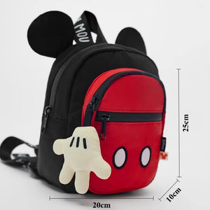 Mochila de dibujos animados- Disney Mickey Mouse para niña, bolso escolar de lona de minnie de gran capacidad