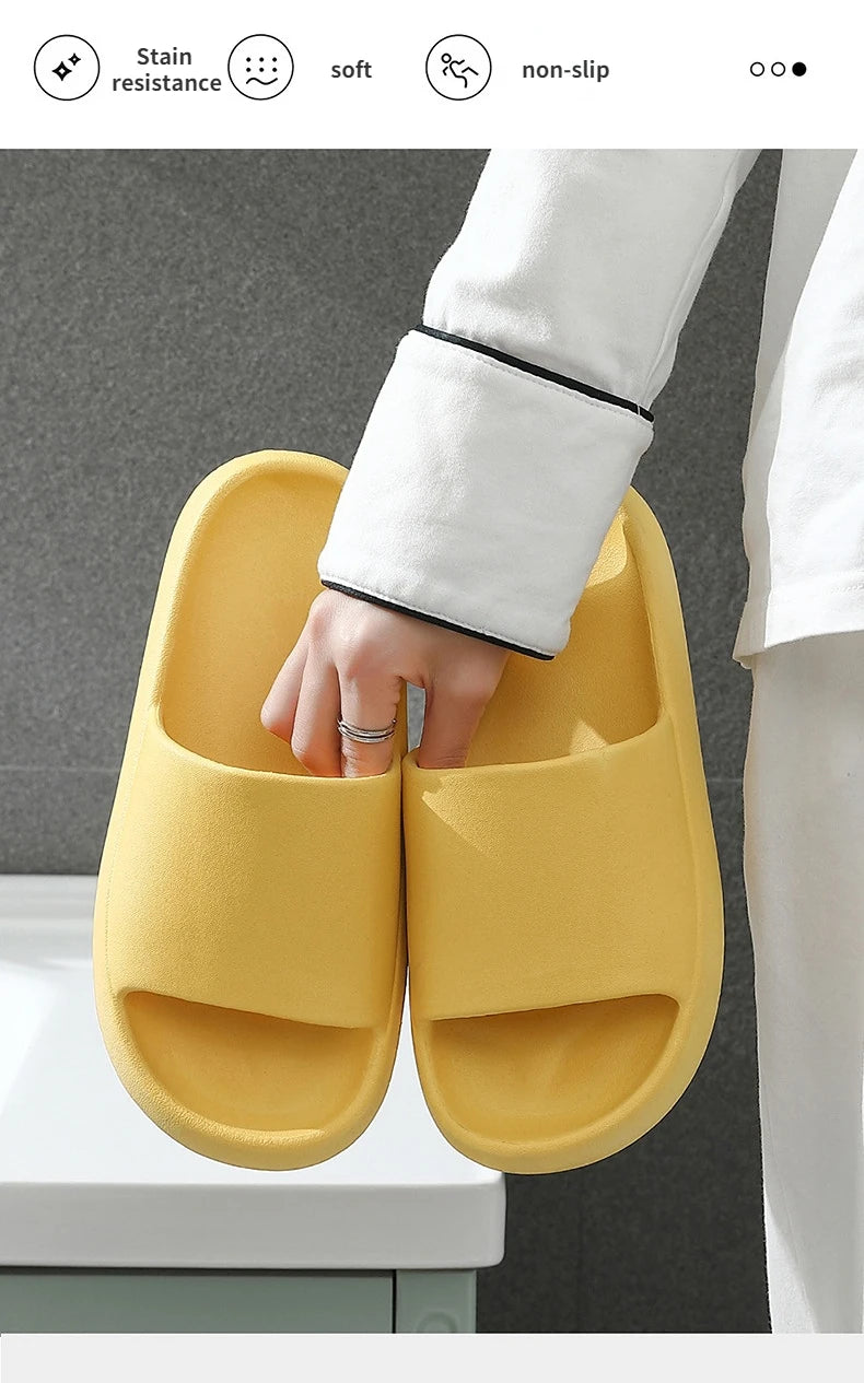 Men Home Slippers Male Sandals Bathroom Women Non Slip Outdoor Beach Slides Casual Rubber Flip Flops Flat 2025 New Trend Summer