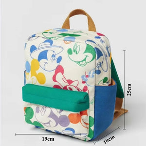 Mochila de dibujos animados- Disney Mickey Mouse para niña, bolso escolar de lona de minnie de gran capacidad