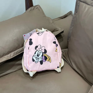 Mochila de dibujos animados- Disney Mickey Mouse para niña, bolso escolar de lona de minnie de gran capacidad