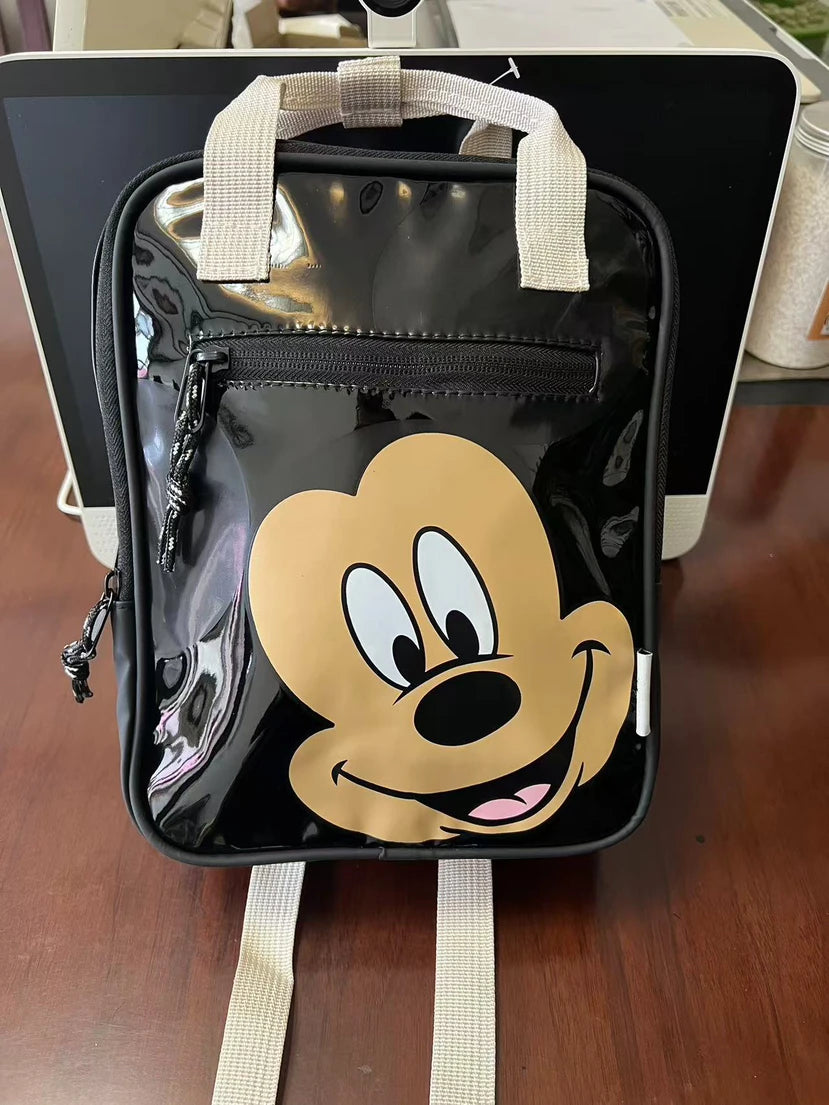 Mochila de dibujos animados- Disney Mickey Mouse para niña, bolso escolar de lona de minnie de gran capacidad