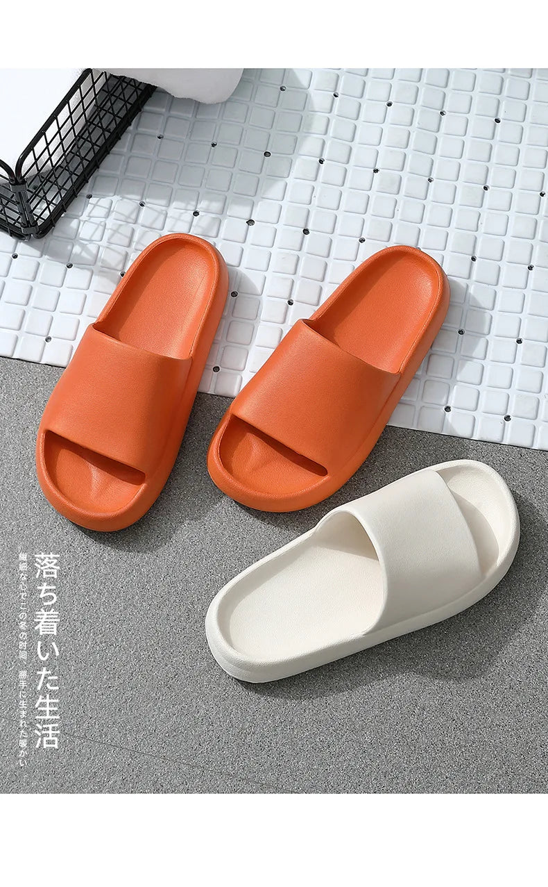 Men Home Slippers Male Sandals Bathroom Women Non Slip Outdoor Beach Slides Casual Rubber Flip Flops Flat 2025 New Trend Summer