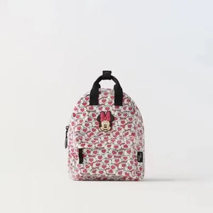 Mochila de dibujos animados- Disney Mickey Mouse para niña, bolso escolar de lona de minnie de gran capacidad