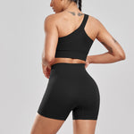 Conjunto de pantalones cortos deportivos para mujer, Shorts elásticos ajustados de cintura alta, informales, a la moda, para correr al aire libre, novedad de 2025