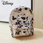 Mochila de dibujos animados- Disney Mickey Mouse para niña, bolso escolar de lona de minnie de gran capacidad