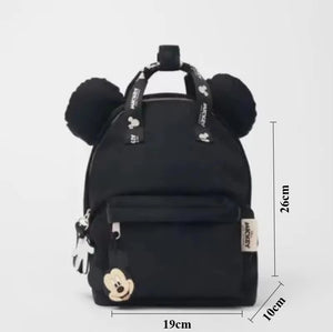 Mochila de dibujos animados- Disney Mickey Mouse para niña, bolso escolar de lona de minnie de gran capacidad