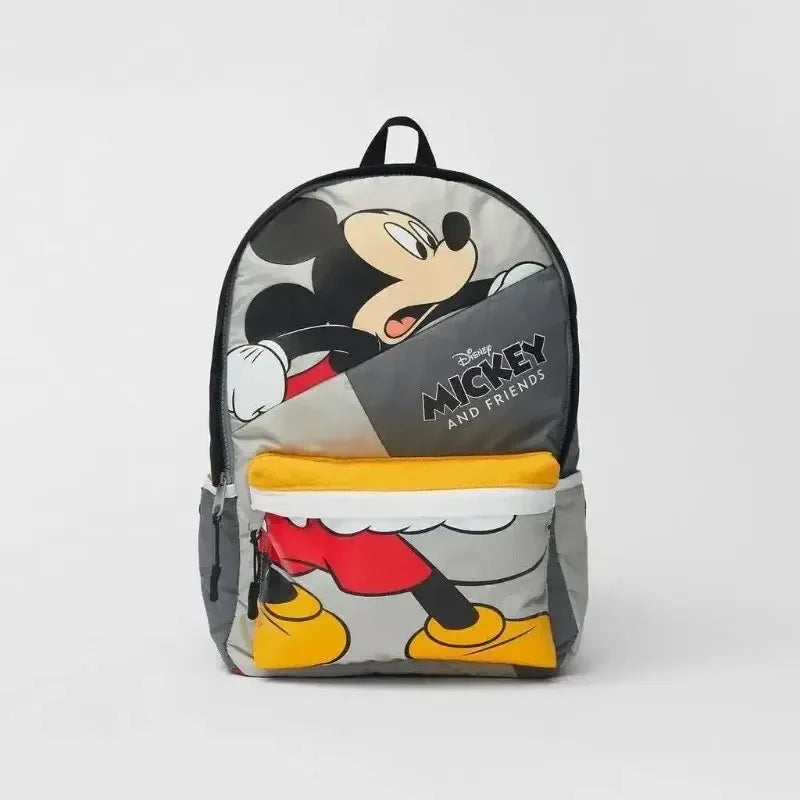 Mochila de dibujos animados- Disney Mickey Mouse para niña, bolso escolar de lona de minnie de gran capacidad