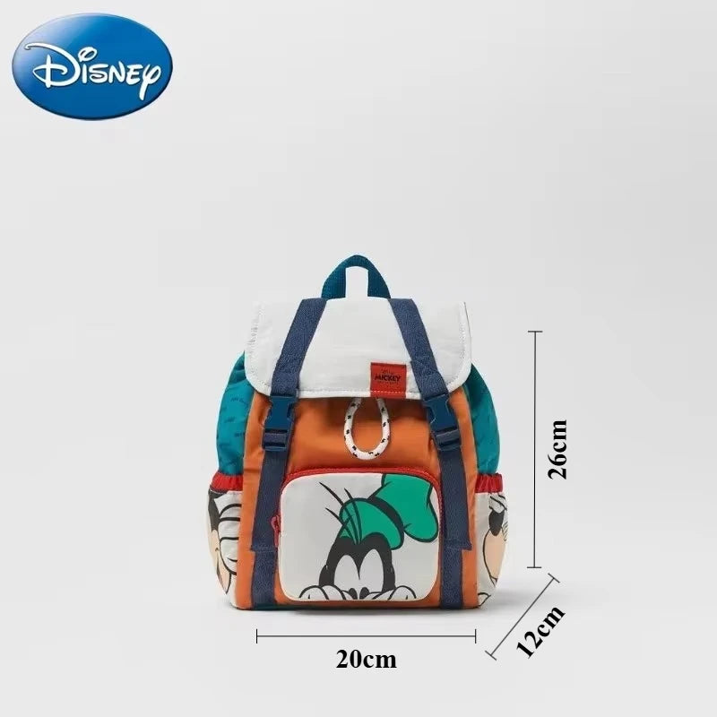 Mochila de dibujos animados- Disney Mickey Mouse para niña, bolso escolar de lona de minnie de gran capacidad