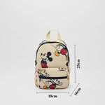 Mochila de dibujos animados- Disney Mickey Mouse para niña, bolso escolar de lona de minnie de gran capacidad