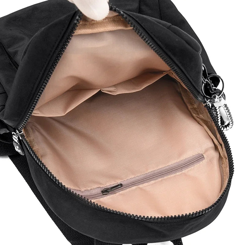 Mochila De tela de nailon impermeable para mujer, morral escolar de moda para chicas adolescentes, bolso de hombro de alta calidad, mochila de viaje, novedad de 2025