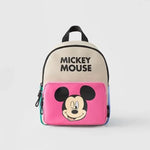 Mochila de dibujos animados- Disney Mickey Mouse para niña, bolso escolar de lona de minnie de gran capacidad