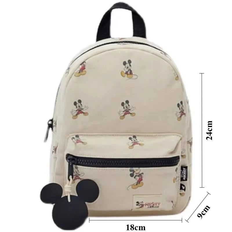 Mochila de dibujos animados- Disney Mickey Mouse para niña, bolso escolar de lona de minnie de gran capacidad