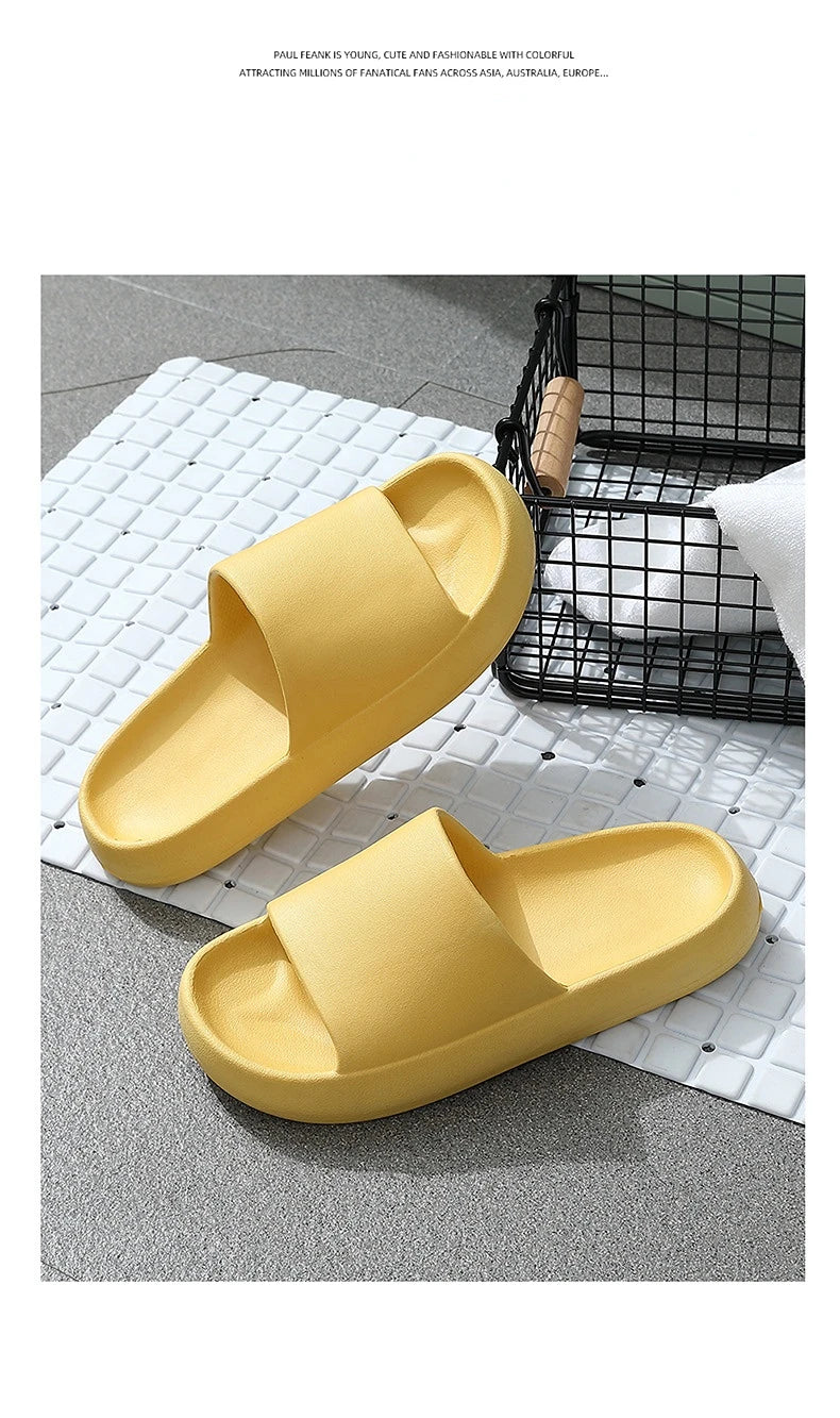 Men Home Slippers Male Sandals Bathroom Women Non Slip Outdoor Beach Slides Casual Rubber Flip Flops Flat 2025 New Trend Summer