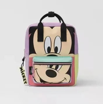 Mochila de dibujos animados- Disney Mickey Mouse para niña, bolso escolar de lona de minnie de gran capacidad